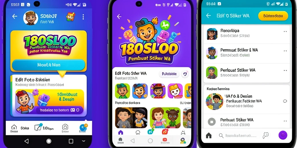 Antarmuka pengguna 180SLOT untuk membuat stiker WA.