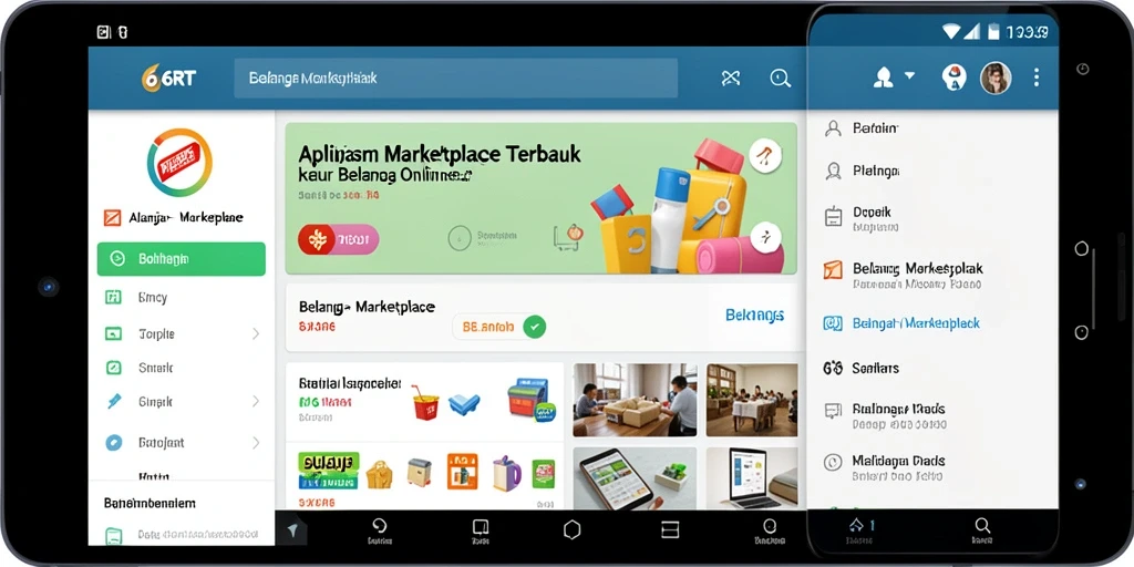 Antarmuka aplikasi 6RT yang menarik untuk belanja online.