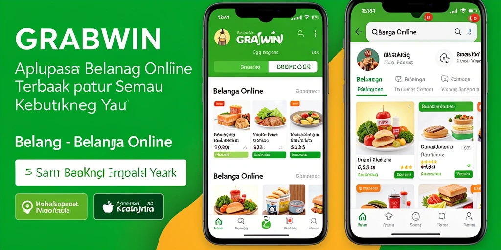 Antarmuka aplikasi GRABWIN yang intuitif untuk belanja online.