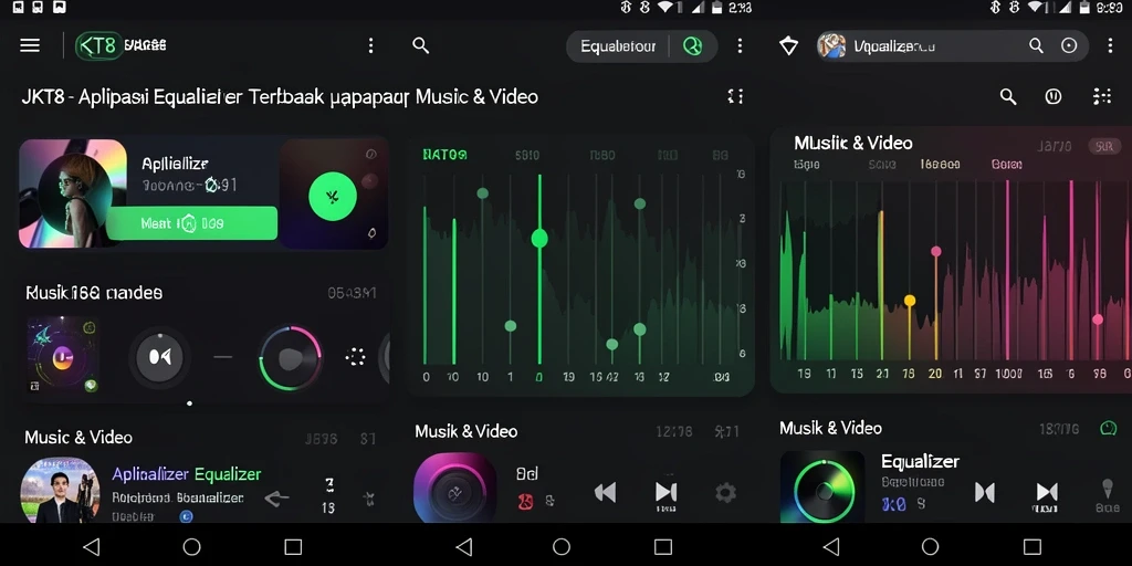 Antarmuka JKT8 yang interaktif dengan kontrol Equalizer.