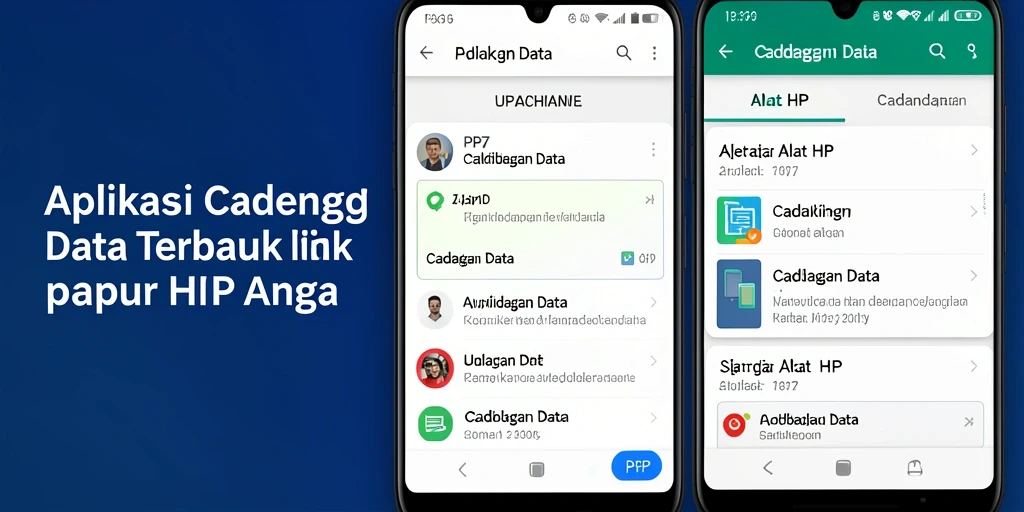 Antarmuka PP7 yang sederhana dan intuitif untuk fitur Cadangan Data.