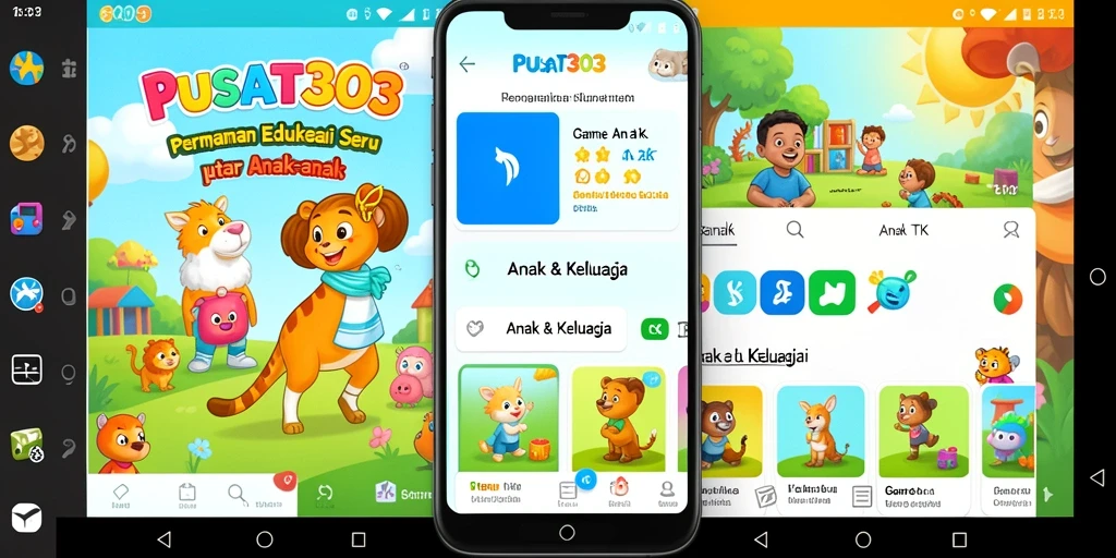 Tampilan antarmuka PUSAT303 yang menarik dan interaktif bagi anak-anak.